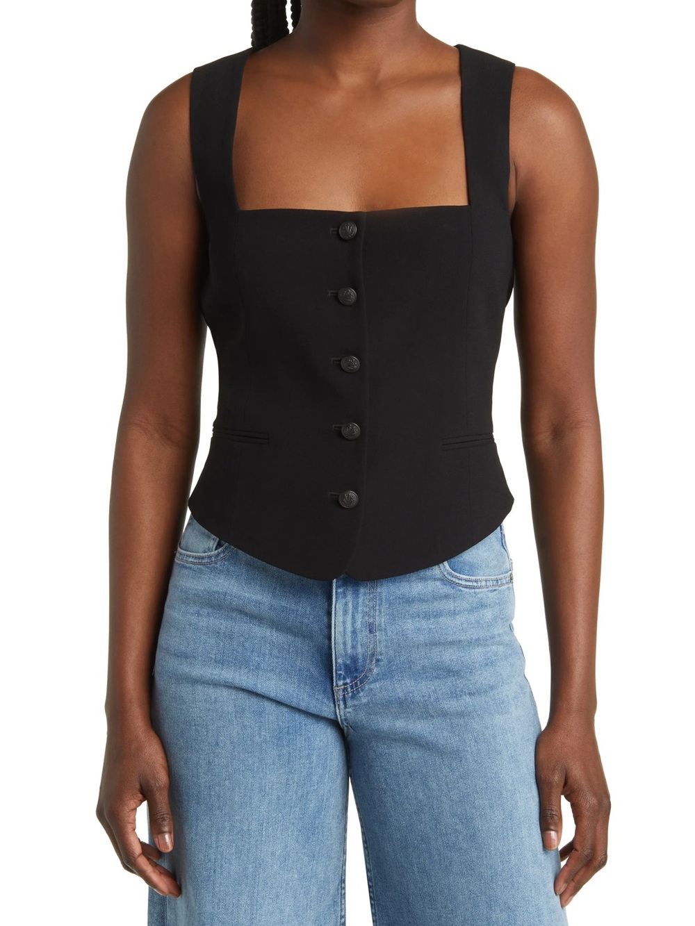 Rag & Bone Mariana Japanese Crepe Vest Women’s Size 6 Black NWT $298